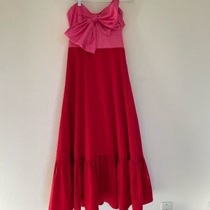 COLORBLOCKED BOW-TIE MAXI DRESS, Size 6